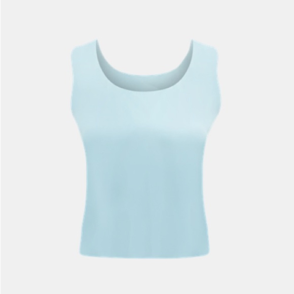 Ann Taylor Mixed Media Tank Top~Gulf stream Blue